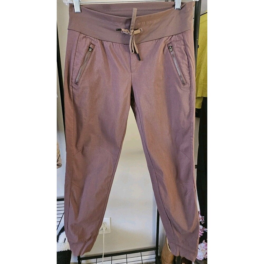 Swiss Alps Women's Purple Jogger Pants S Zip Pockets Drawstring Elastic Waist